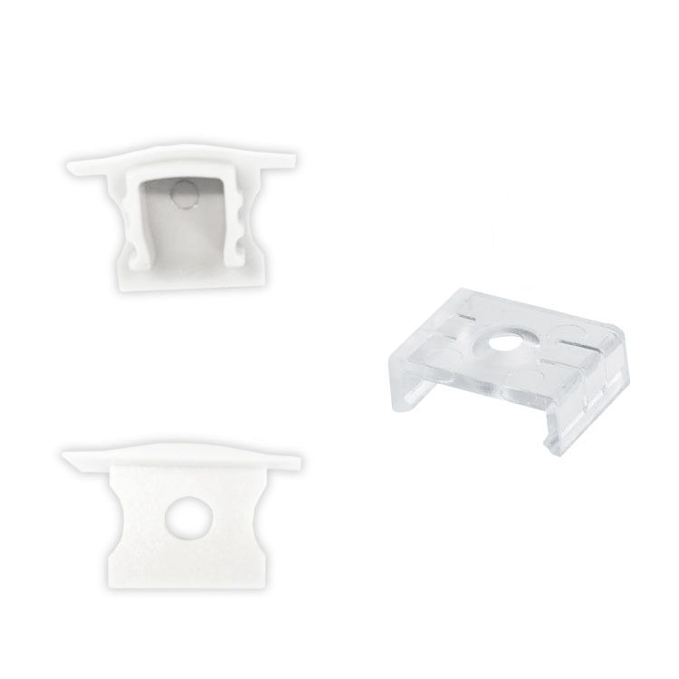 Kit of 2 Caps and 2 Clips for Aluminum Profile, comp. PER-14-2M