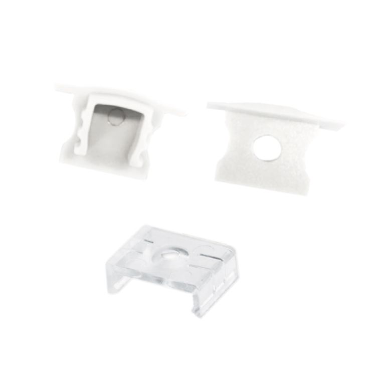 Kit of 2 Caps and 2 Clips for Aluminum Profile per-12-2m