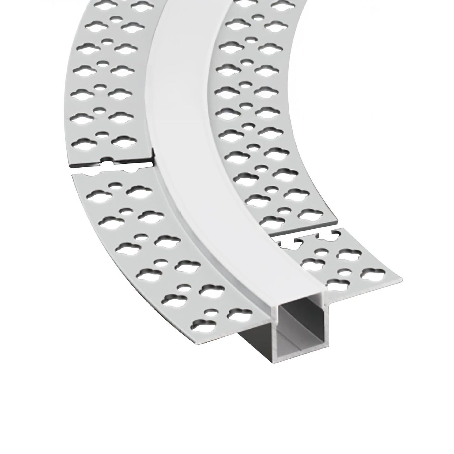 Plaster-In Anodized Aluminum Profile with Flanges, 6.56ft 0.51x0.55in