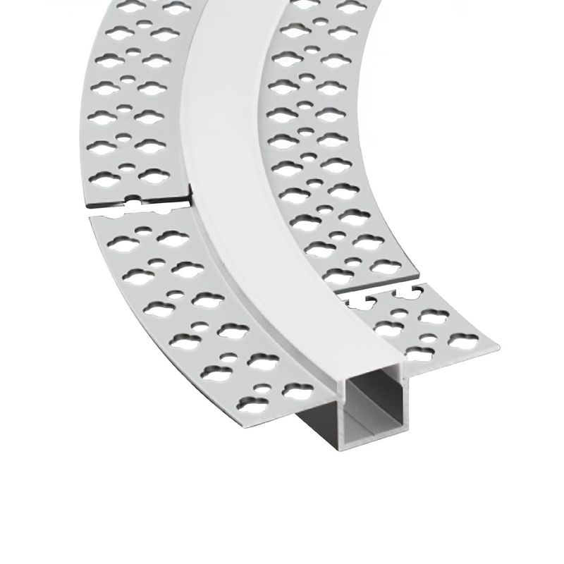 Plaster-In Anodized Aluminum Profile with Flanges, 6.56ft 0.51x0.55in