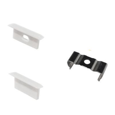 Kit of 2 Caps and 2 Clips for Aluminum Profile, comp. PER-15-2M