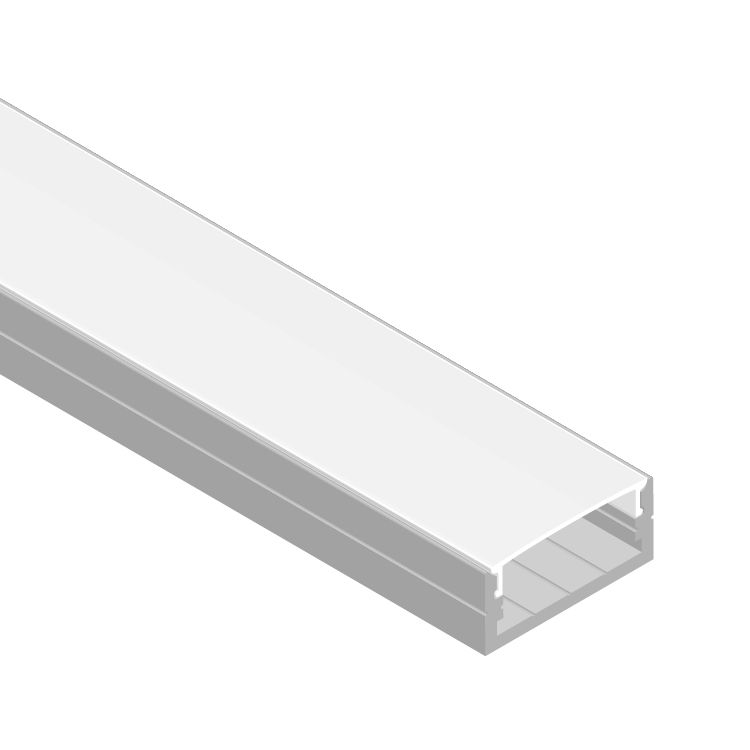 Surface Mount Anodized Aluminum Profile, Flat, 6.56ft 0.91x0.39in
