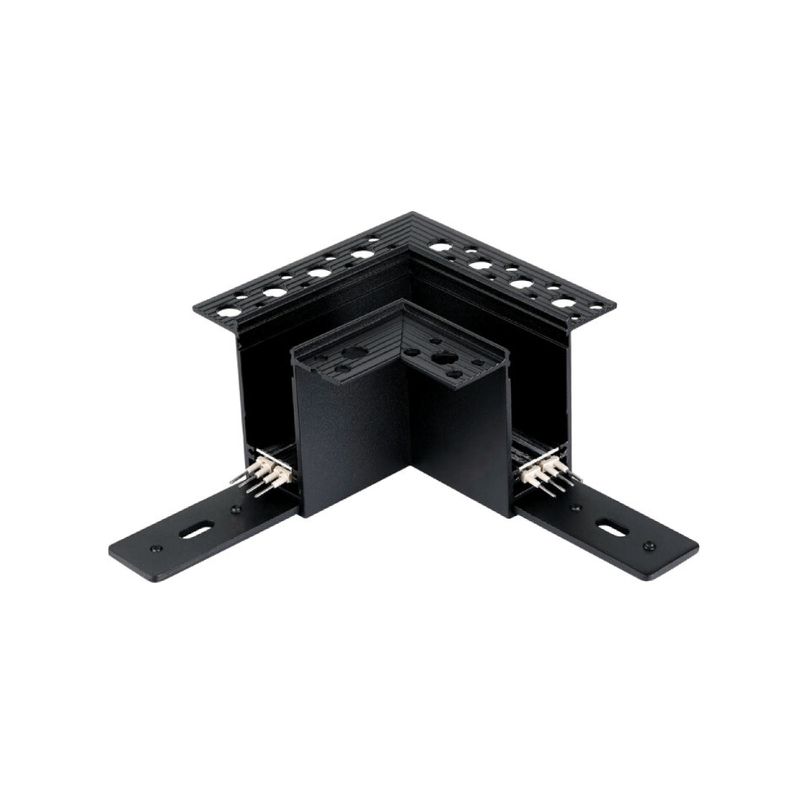 L-Shape Corner Connector for Black Magnetic Light Track, Recessed, 90°