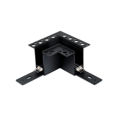 Black L-Corner Connector for Recessed Magnetic Track