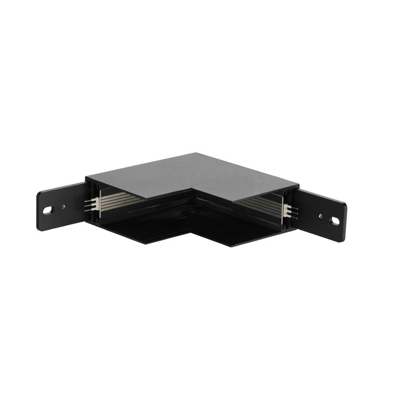 L-Shape Corner Connector for Black Magnetic Light Track, Surface Mount, 90°