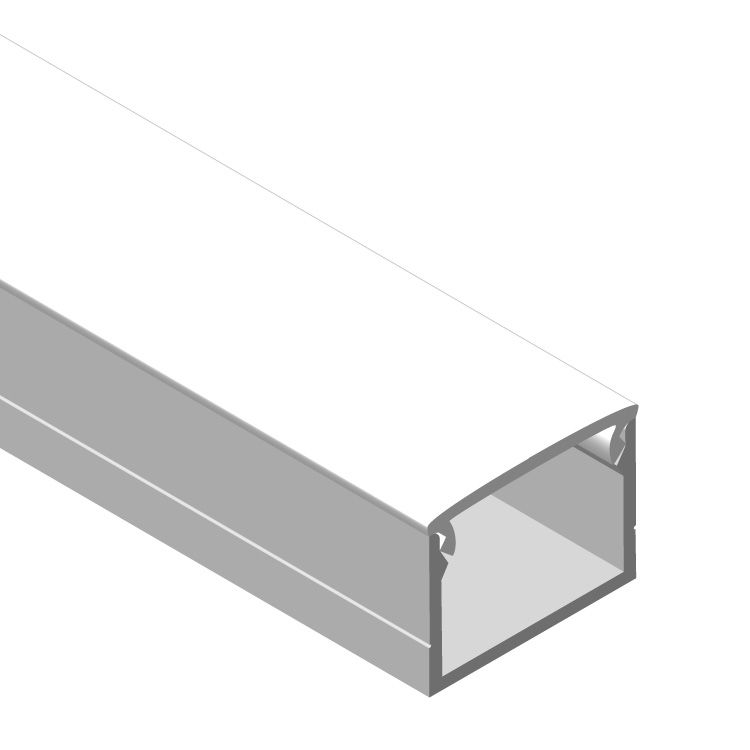 Surface Mount Anodized Aluminum Profile, Linear, 6.56ft 0.74x0.5in