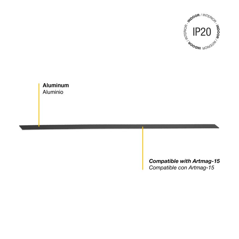 Cover for Surface Mounted Magnetic Lighting Track 1m, fits artmag-15