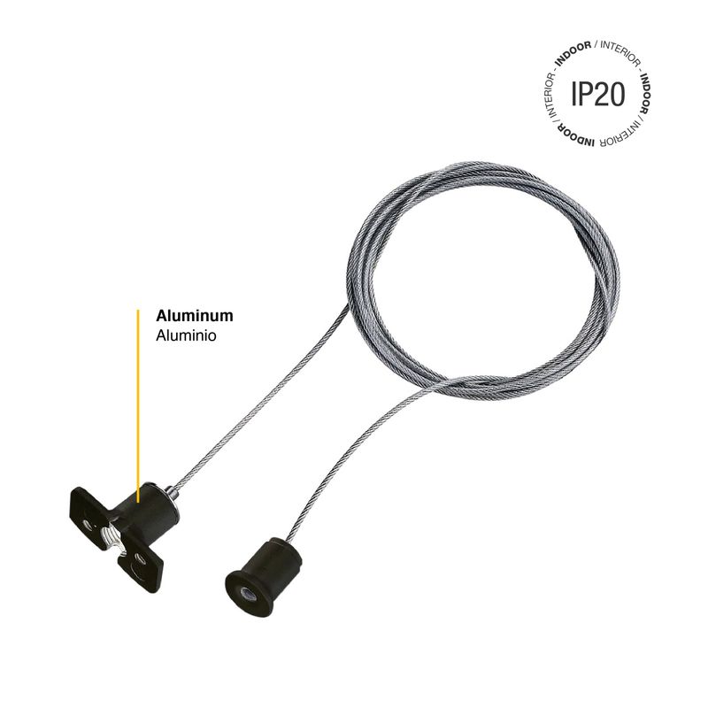 Installation Kit for Black Magnetic Lighting Track, Surface Mount Pendant