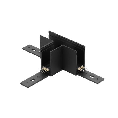 T-Shape Connector for Black Magnetic Lighting Track, Surface Mount