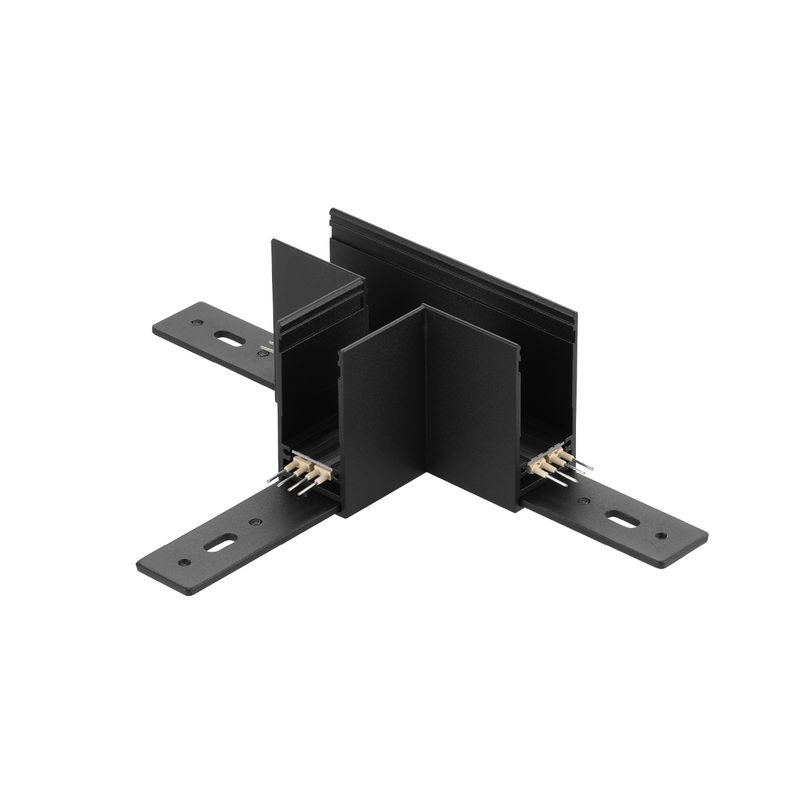 T-Shape Connector for Black Magnetic Lighting Track, Surface Mount