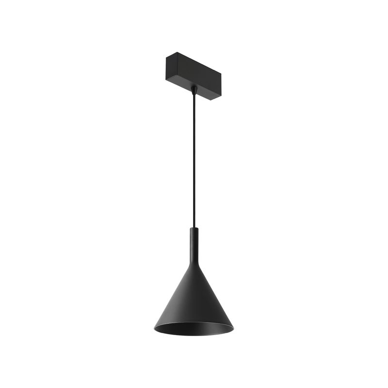 Black LED Magnetic Track Cylinder Pendant Light, 10W, 3000K, 24V