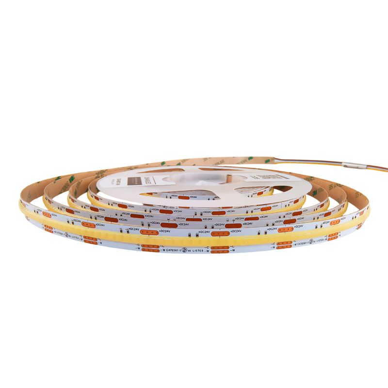 10mm COB LED Strip CW+WW+CCT 24V 16W/m 80lm/m 608LED/m 16.4ft
