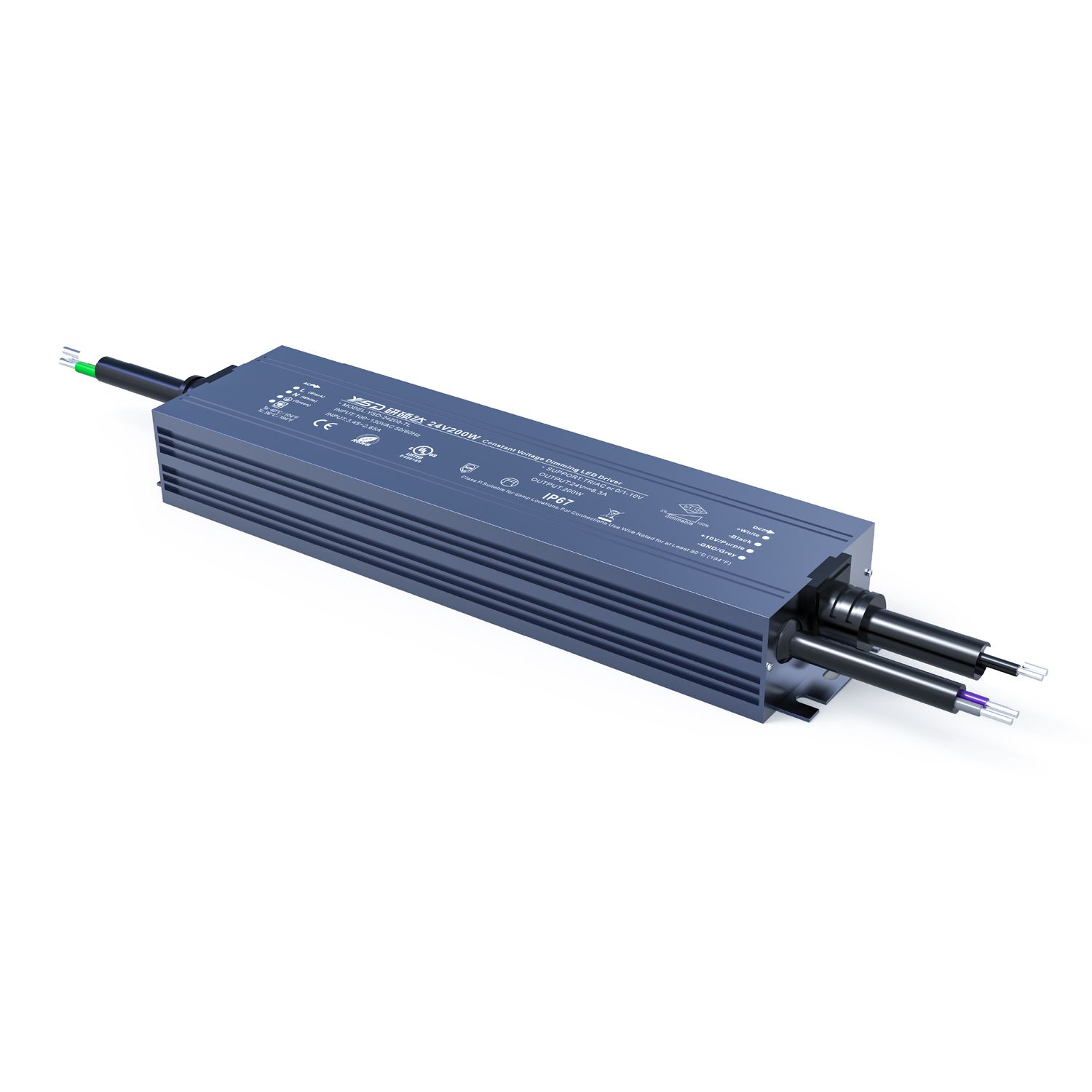 Outdoor TRIAC &amp; 0-10v.Dimmable DC 24V 12.5A 300W, IP67