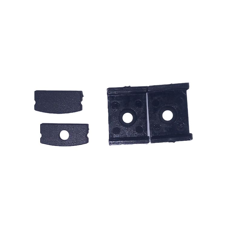 Kit of 2 Caps and 2 Clips for Aluminum Profile per-01-2m, Black