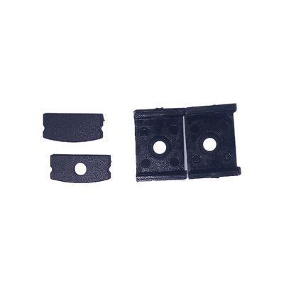 Kit of 2 Caps and 2 Clips for Aluminum Profile per-01-2m, Black