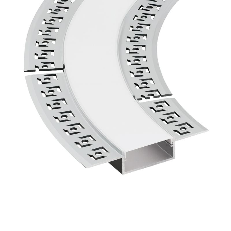 Plaster-In Anodized Aluminum Profile with Flanges, 6.56ft 1.18x0.51in