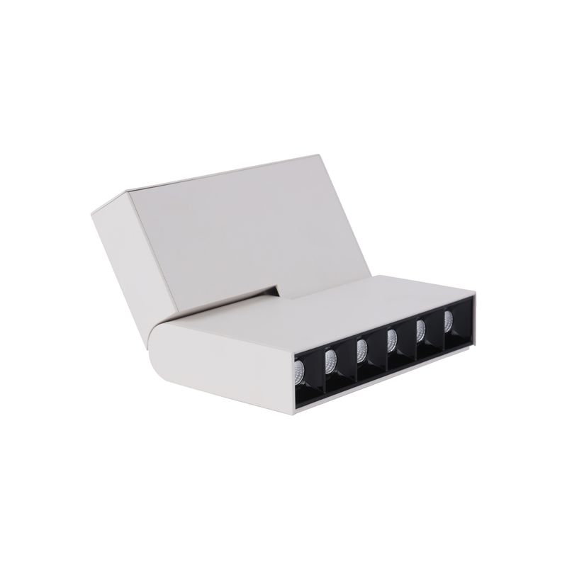 White Magnetic Track Light, Foldable Grille, 8W, Warm White 3000K, 685lm