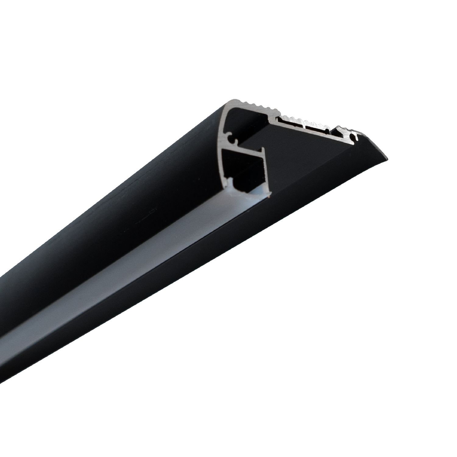 Surface-Mount Stair Tread black LED Aluminum Channel, 6.56ft 2.52x1.10in