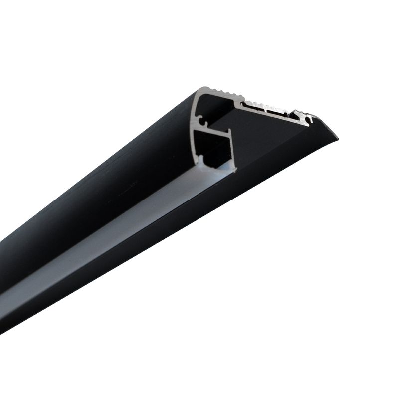 Surface-Mount Stair Tread black LED Aluminum Channel, 6.56ft 2.52x1.10in