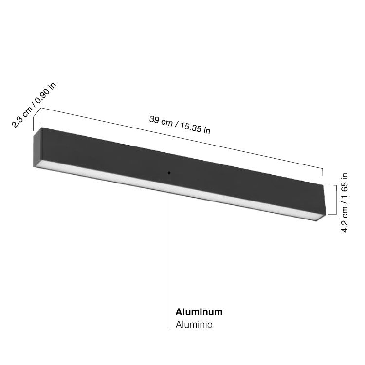 Black Magnetic Grille Track Light, 15W, Neutral White 4000K, 105°