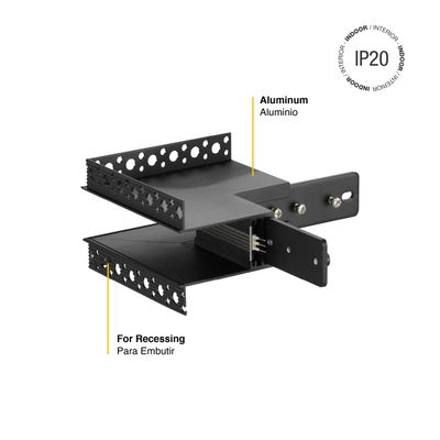 Outer Corner R-S Connector for Black Magnetic Lighting Track, Recessed, 90°