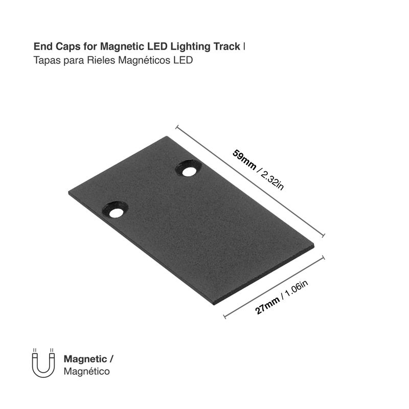 Black End Caps for Magnetic Lighting Track, Surface Mount