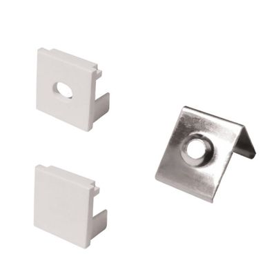 Kit of 2 Caps and 2 Clips for Aluminum Profile per-17-2m