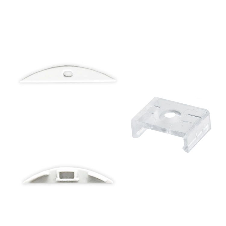 Kit of 2 Caps and 2 Clips for Aluminum Profile, comp. PER-19-2M