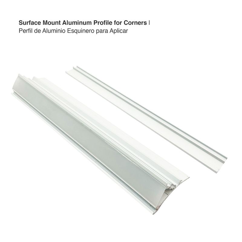 Surface-Mount Corner anodized LED Aluminum Channel, 6.56ft 1.46x1.93in
