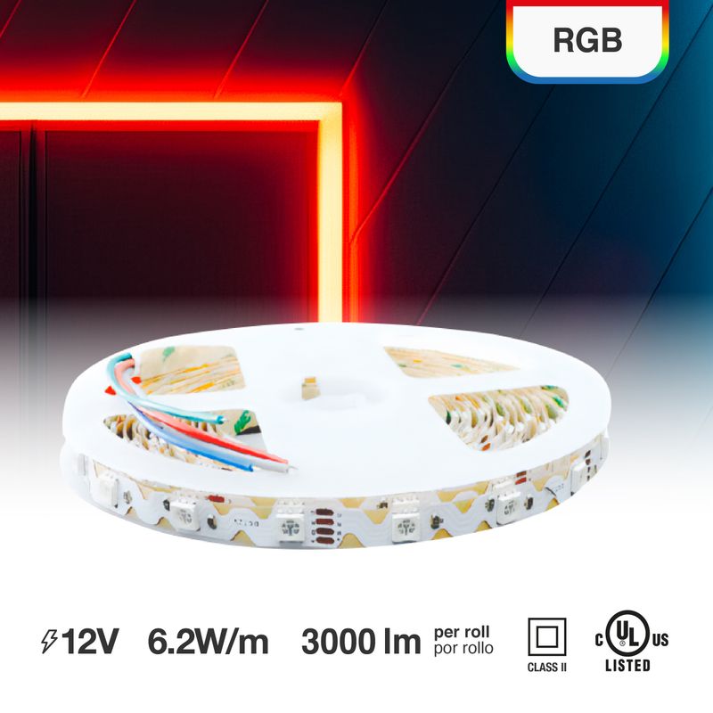 12mm SMD5050 S-Shape LED Strip RGB 12V 10.8W/m 48LED/m 16.4ft