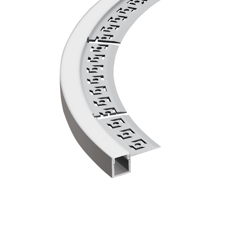 Plaster-In Anodized Aluminum Profile, Flanges, Bendable, 6.56ft 0.48x0.51in