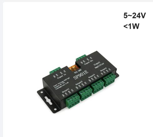 4-Channel SPI LED Amplifier 5-24V, 192-348W, 4A/Channel 16A Total