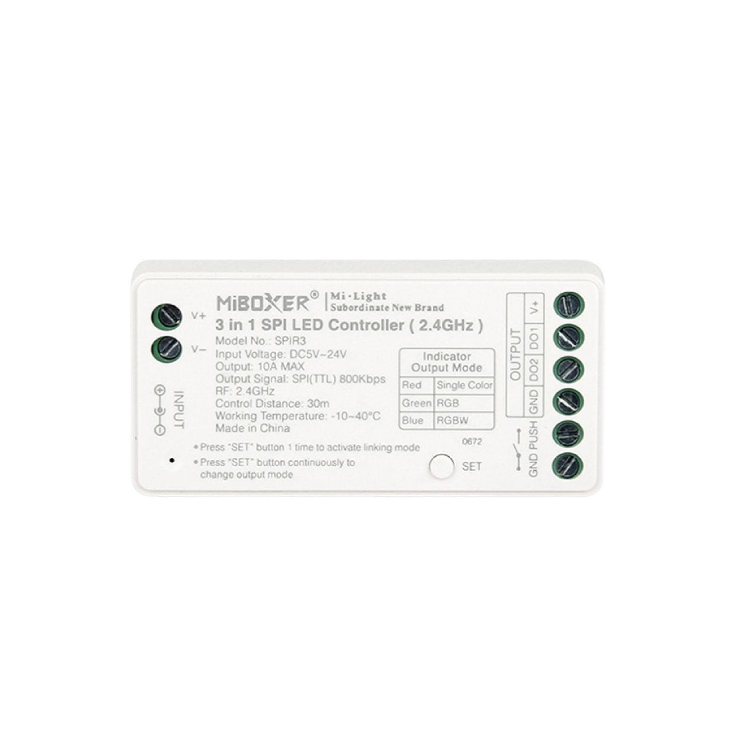 3 in 1 SPI LED Controller RGB+RGBW 5-24V 10A 2,4Ghz