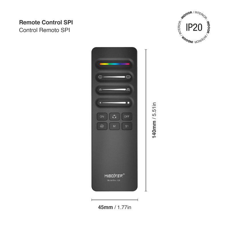Pixel SPI Addressable RGBW LED Remote Control 3V 2.4GHz RF Touch 100ft Range