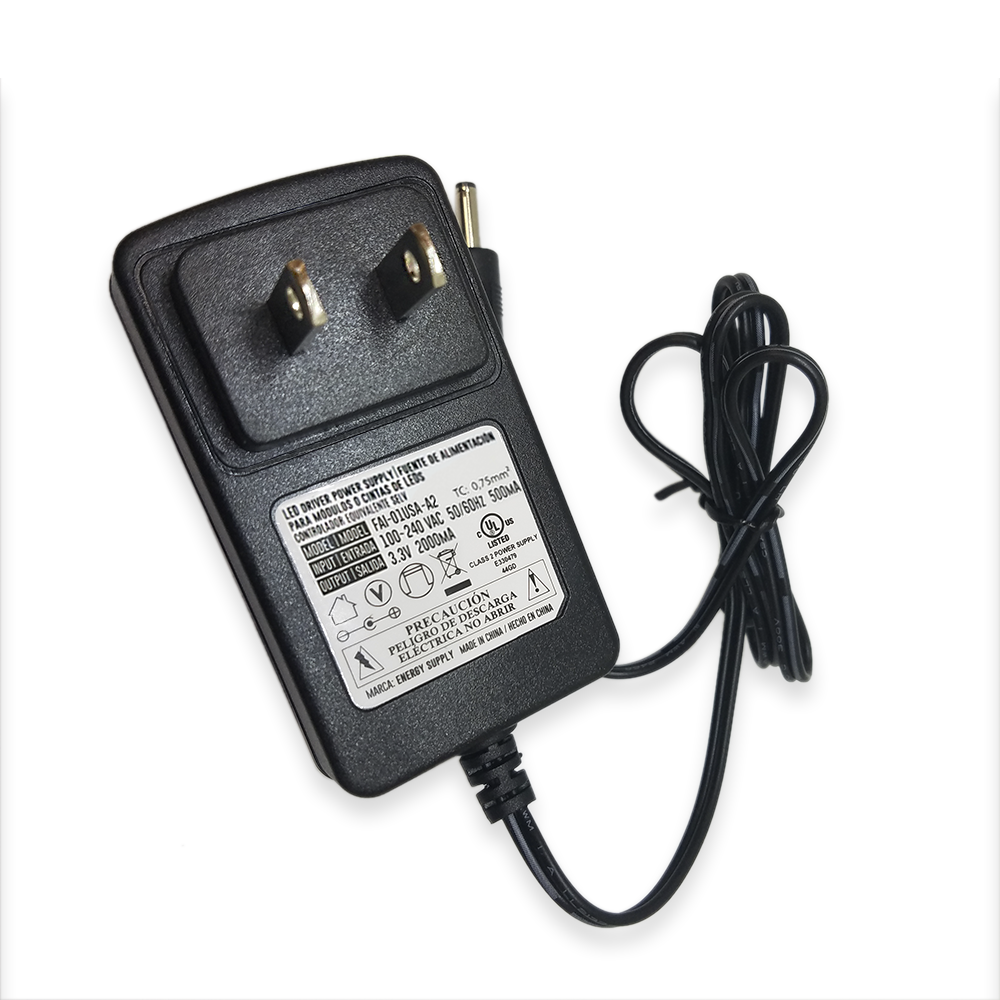 Indoor Switching Wall-Mounted Power Supply, DC 3.3V, 6.6W, 2A