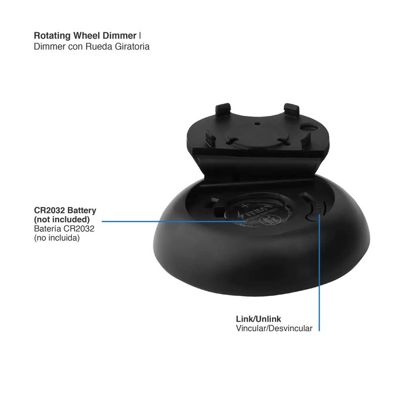 Black Square CCT LED Remote Control 3V 2.4GHz RF Rotating Wheel 100ft Range
