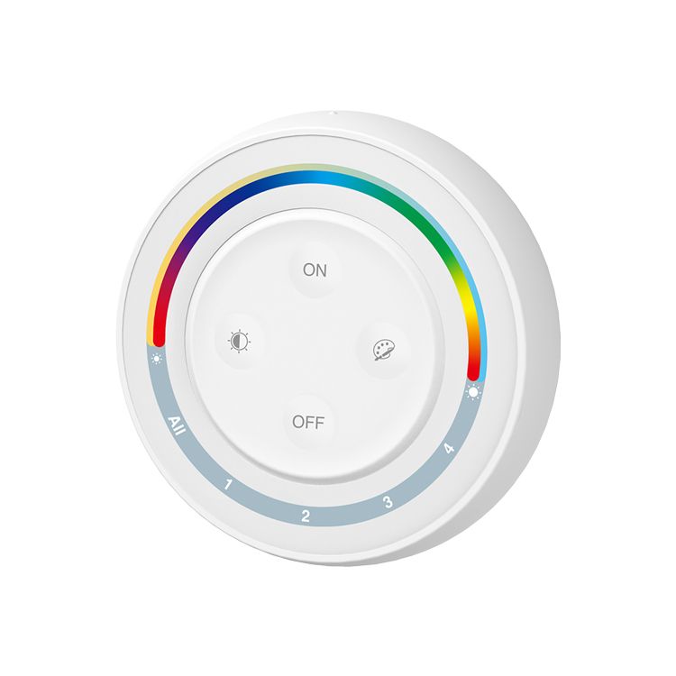4-Zone RGB+CCT LED Remote Control 3V 2.4GHz RF Touch, 100ft Range