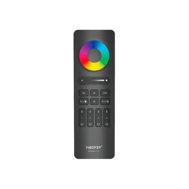 4-Zone RGB+CCT LED Remote Control 3V 2.4GHz RF Touch Wheel, 100ft Range