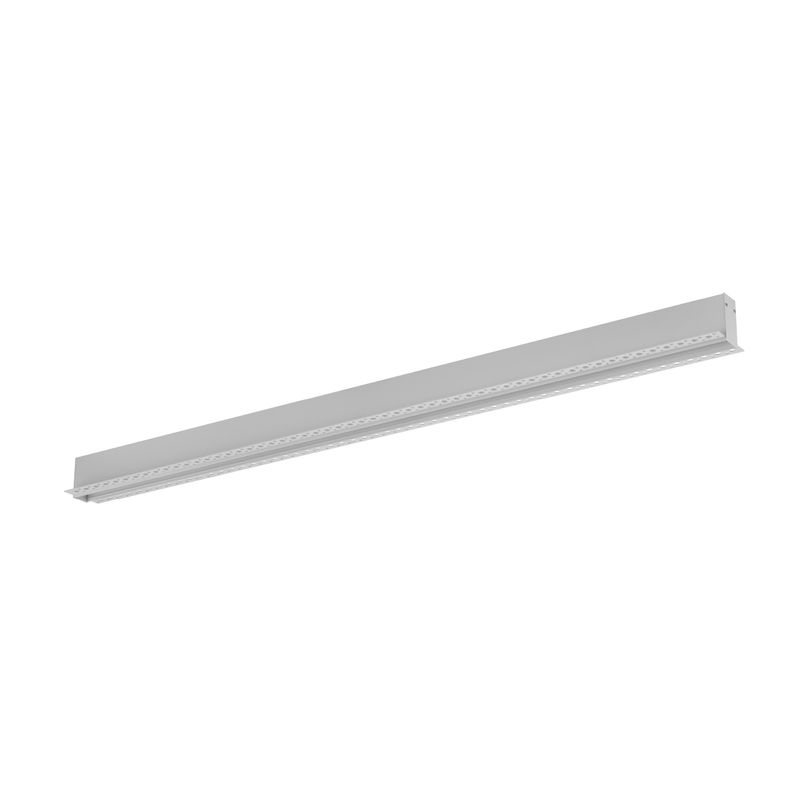 White Linear Magnetic Track Rail, 24V, Recessed, 6.56 ft Length