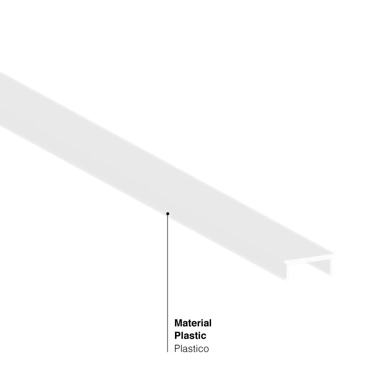 FLAT shape Milky Cover 6.56ft for Aluminum Profile