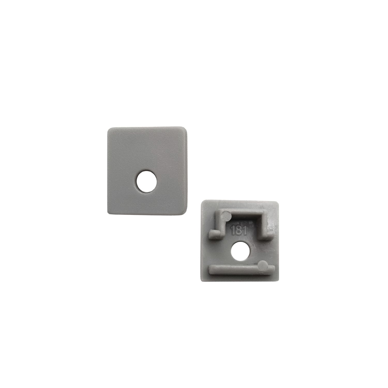 Kit of 2 Caps  for Drywall Anodized Aluminum Profile, compatible with PER-48