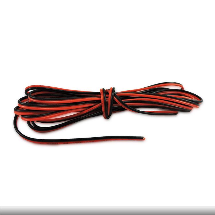 18 AWG Cable for Single Color LED, Black and Red Sleeve, 26.25ft