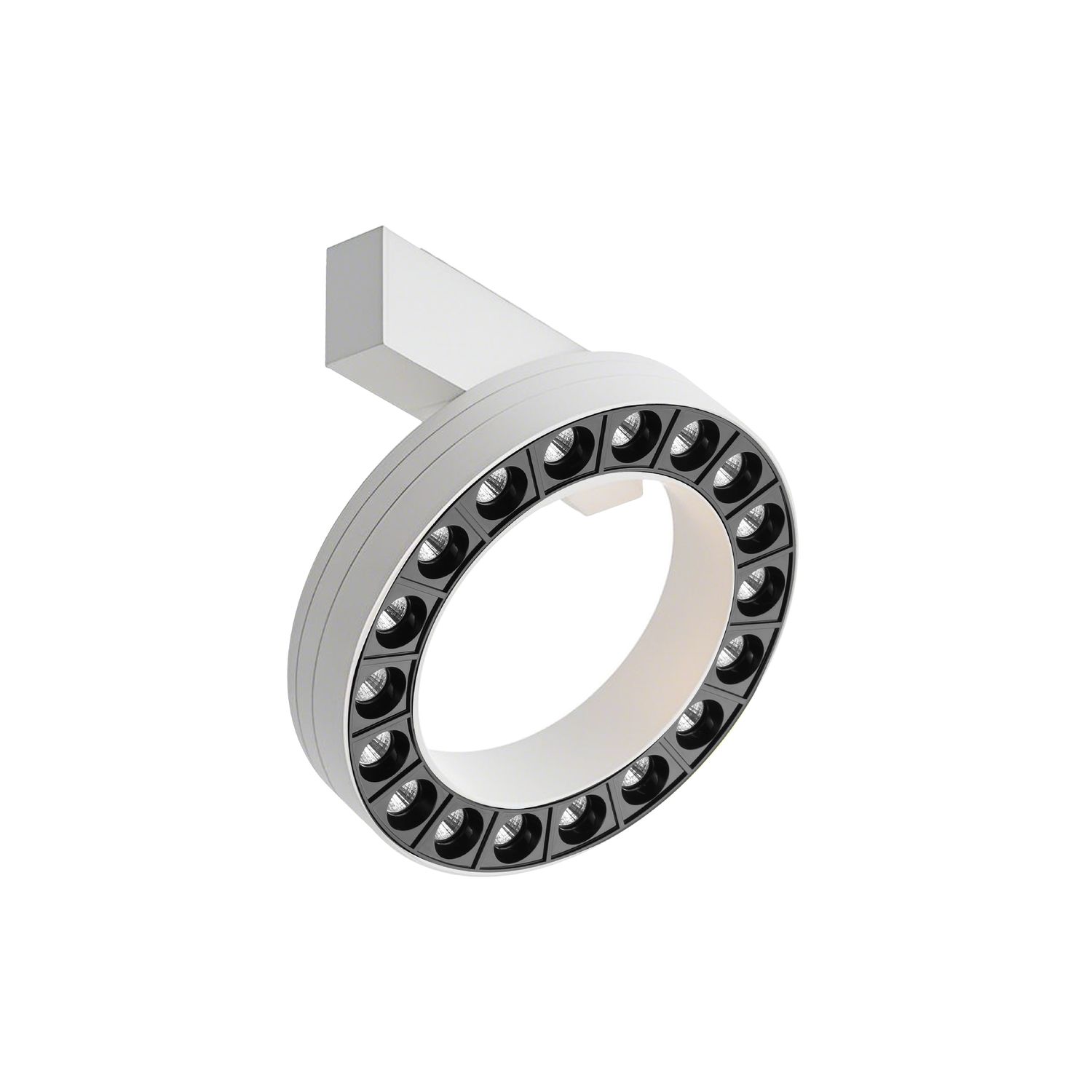 White Magnetic Round Track Light, 18W, Warm White 3000K, 90°, 1565lm