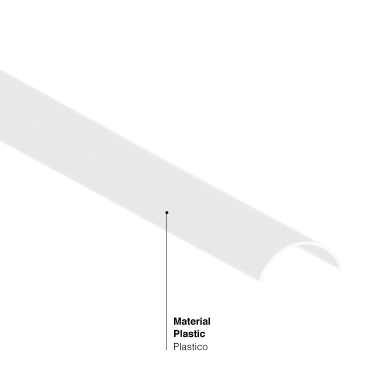 CURVED shape Milky Cover 6.56ft for Aluminum Profile