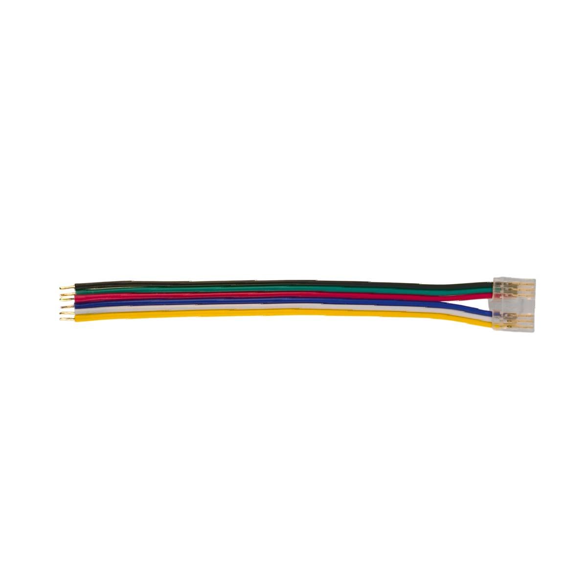 6 Pin 12 mm COB RGB CCT Connector with 15 cm Extension