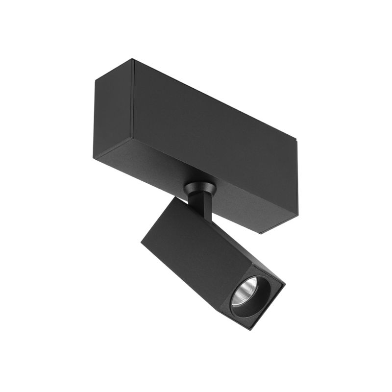 Black Magnetic Square Track Light, Multidirectional, 8W, Warm White 3000K