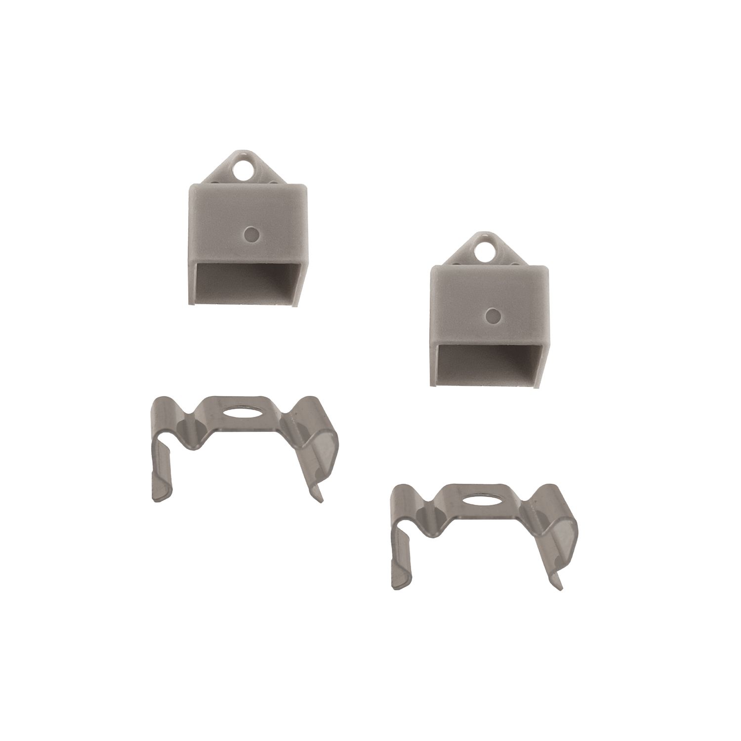 Kit of 2 Caps and 2 Clips GRAY for Aluminum Profile, PER-60