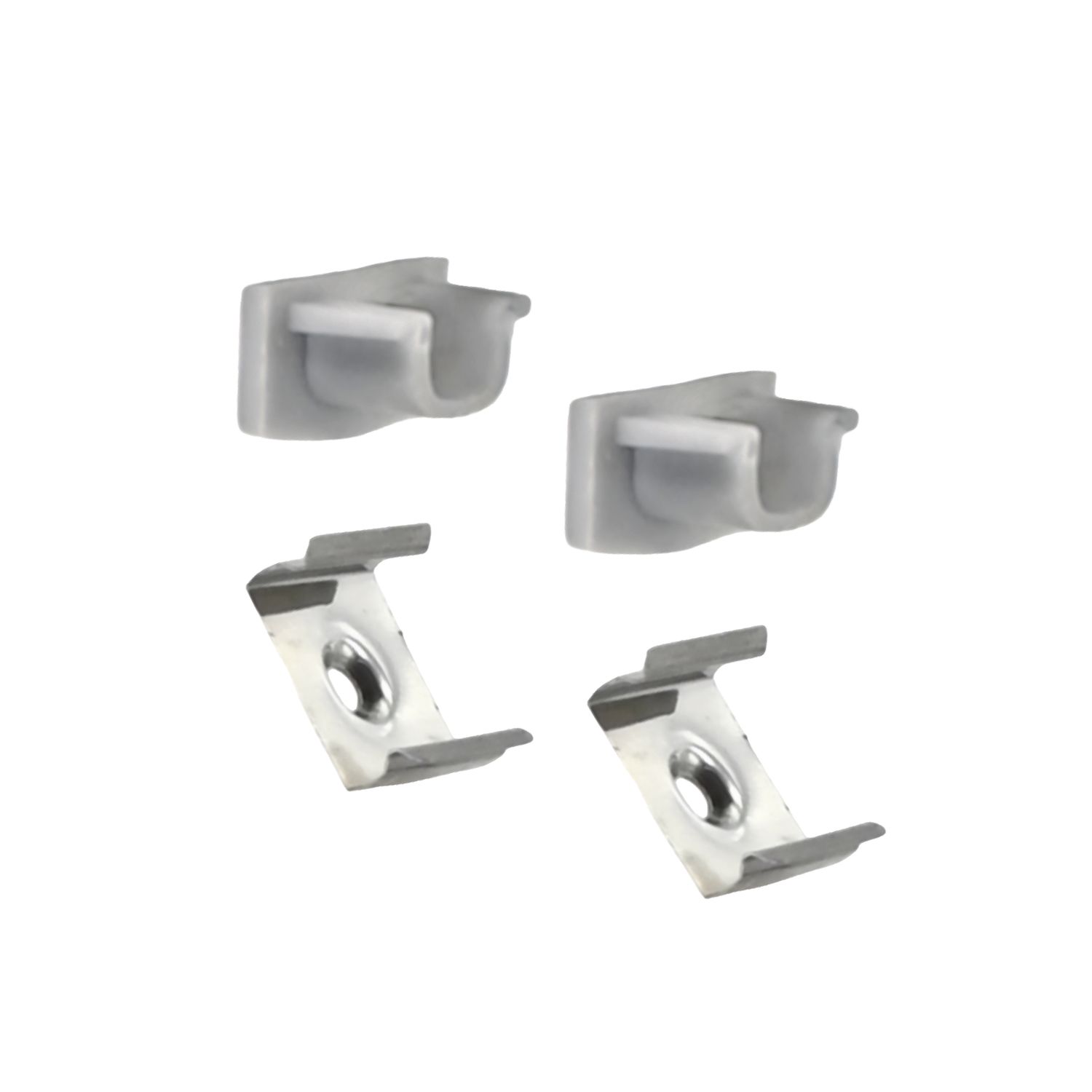 Kit of 2 Caps and 2 Clips GRAY for Aluminum Profile, PER-59