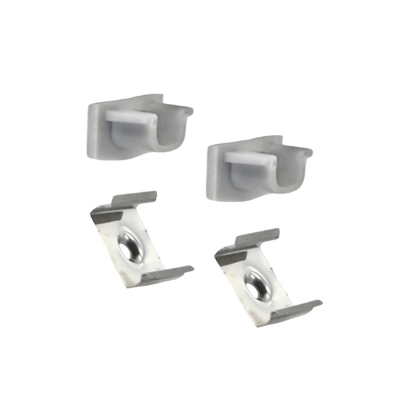 Kit of 2 Caps and 2 Clips GRAY for Aluminum Profile, PER-59