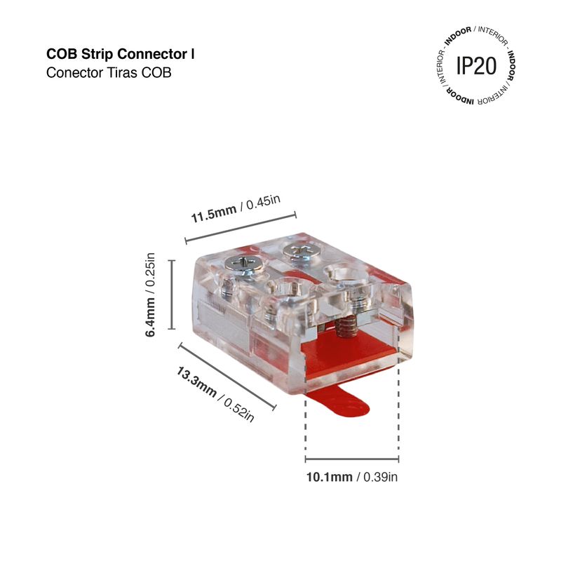 10mm COB Strip Connector PCB Cable 10 pcs/bag